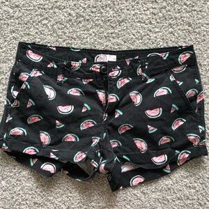 SO Black Shorts with Watermelon Print